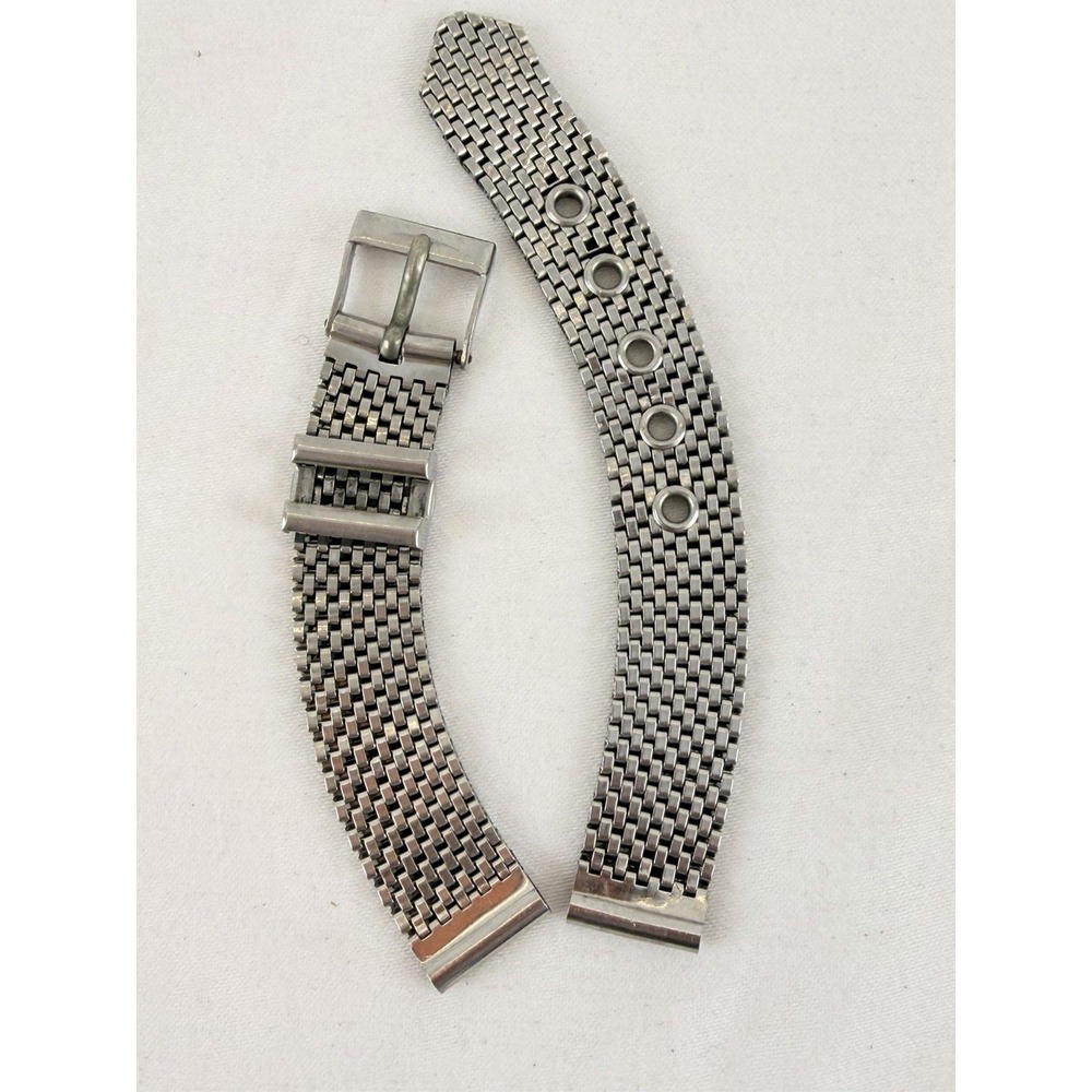 Vintage Brite USA 12.5 mm Stainless Steel Mesh Watch Band Silver Tone